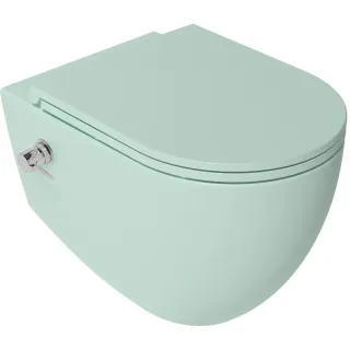 Подвесной унитаз Isvea Infinity 10NFS1005I-2T безободковый с функцией биде мятно-зелёный матовый